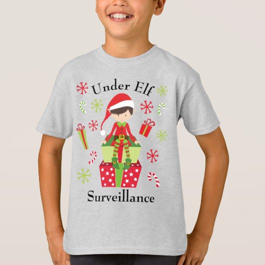 小妖精や小人監視クリスマスホリデー Tシャツ (正面)