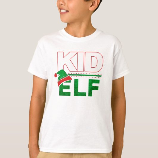 小妖精や小人系 |キッド小妖精や小人クリスマスホリデー#TeamElf Tシャツ (正面)