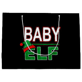 小妖精や小人系 |ベビー小妖精や小人クリスマスホリデー#TeamElf ラージペーパーバッグ