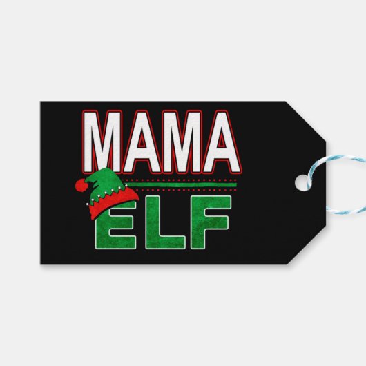 小妖精や小人系 |ママ小妖精や小人クリスマスホリデー#TeamElf ギフトタグ (正面(横))