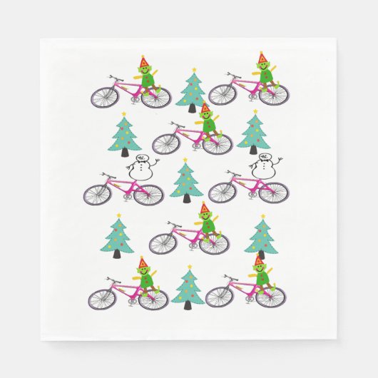 小妖精や小人紙ナプキンズ、メリークリスマスツリー スタンダードランチョンナプキン (正面)