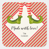 小妖精や小人自家製グッズベーキング パーソナライズされた スクエアシール (正面)