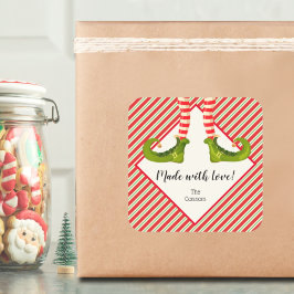 小妖精や小人自家製グッズベーキング パーソナライズされた スクエアシール