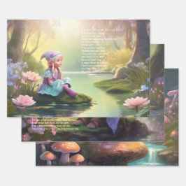 小妖精や小人詩 ラッピングペーパーシート