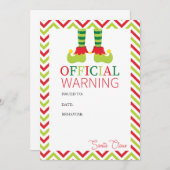 小妖精や小人警告のサンタクロースからの手紙 招待状 (正面/裏面)