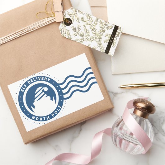 小妖精や小人送達北極 長方形シール (ギフト)