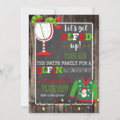 小妖精や小人醜いセーターカクテルクリスマスパーティー招待状 招待状 (正面)