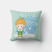 小妖精や小人雪合戦に相乗り！ クッション (正面)