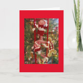 **小妖精や小人飾の木は**クリスマス楽しそう シーズンカード (正面)