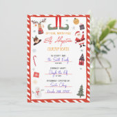 小妖精や小人養子縁組の証明書小妖精や小人クリスマス 招待状 (スタンド正面)