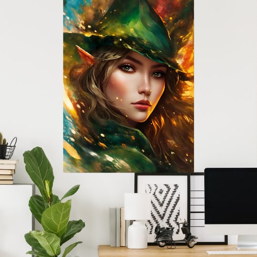 小妖精や小人魔術師 ポスター (ホームオフィス)