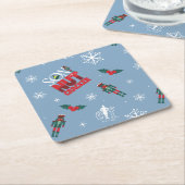 小妖精や小人「くるみ割りの子」冬のパターン スクエアペーパーコースター (アングル)