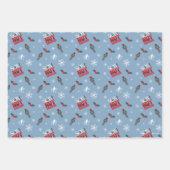 小妖精や小人「くるみ割りの子」冬のパターン ラッピングペーパーシート (正面2)