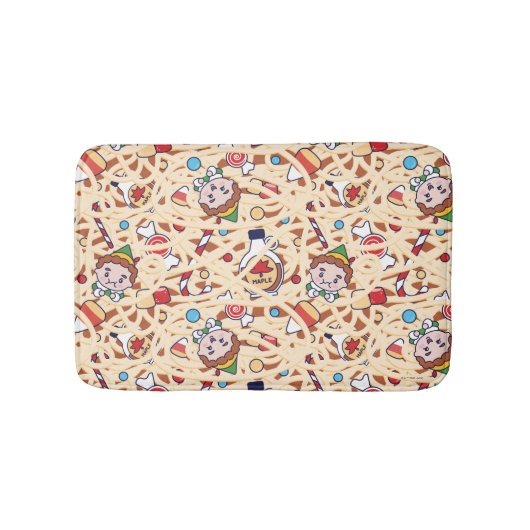 小妖精や小人 |クリスマス応援パターン バスマット (正面)