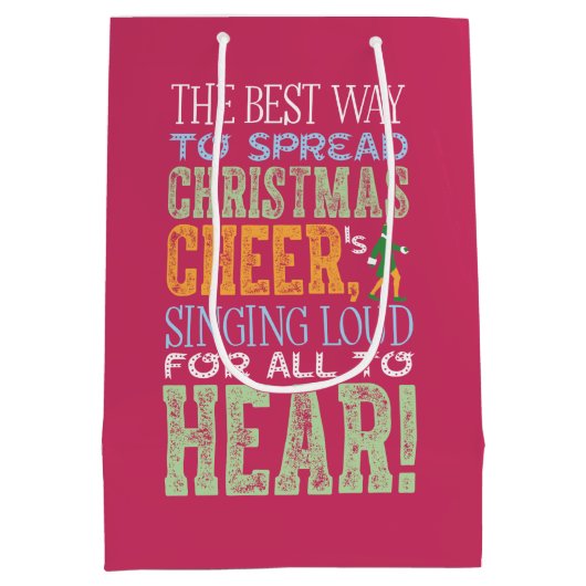 小妖精や小人 |クリスマス応援引用文 ミディアムペーパーバッグ (裏面)