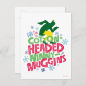 小妖精や小人 コットンの頭付きNinny-Muggins ポストカード (正面/裏面)