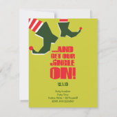 小妖精や小人&ジングルオンホリデーパーティ招待状 招待状 (裏面)