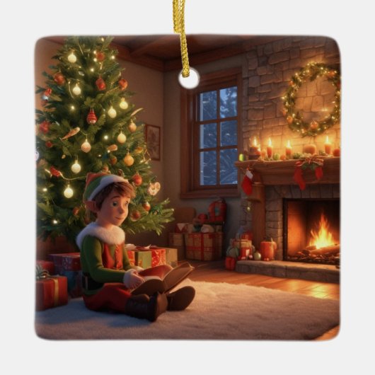 小妖精や小人 セラミックオーナメント (正面)