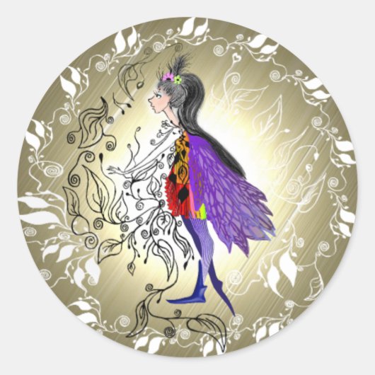 小妖精や小人 ラウンドシール (正面)