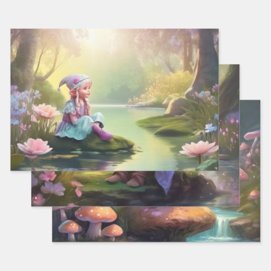 小妖精や小人 ラッピングペーパーシート (セット)