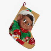 小妖精や小人 ラージクリスマスストッキング (正面 (吊り時))