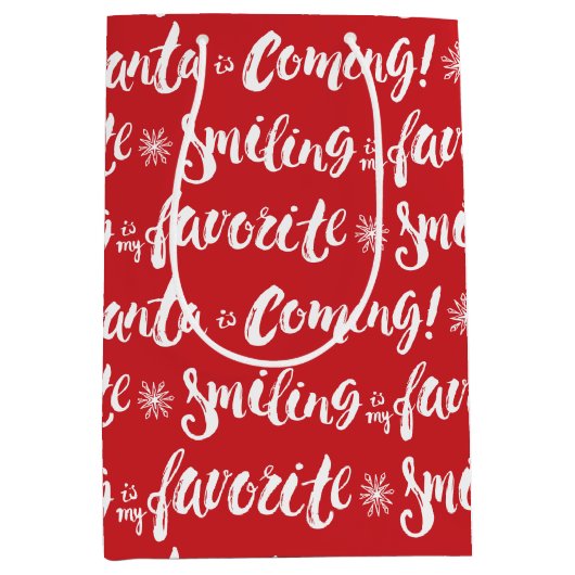 小妖精や小人 |笑顔が私のパタお気に入りのーン ミディアムペーパーバッグ (正面)