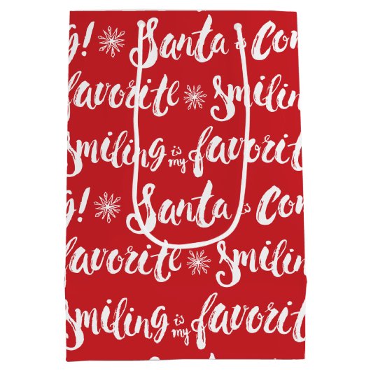 小妖精や小人 |笑顔が私のパタお気に入りのーン ミディアムペーパーバッグ (裏面)