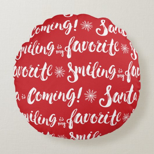 小妖精や小人 |笑顔が私のパタお気に入りのーン ラウンドクッション (正面)