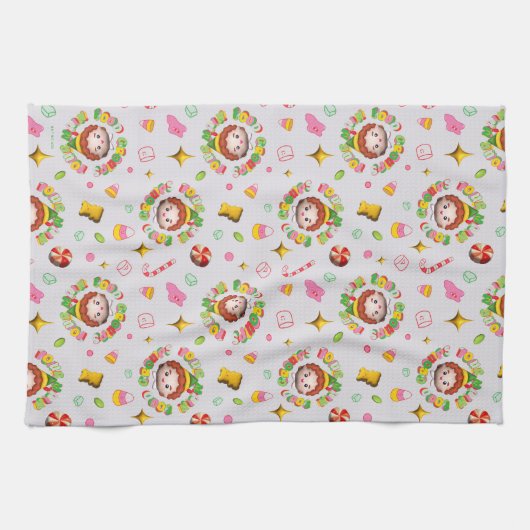 小妖精や小人 | 4つの主要な食品グループのパターン キッチンタオル (横)