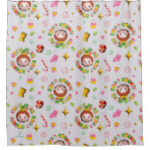 小妖精や小人 | 4つの主要な食品グループのパターン シャワーカーテン (正面)