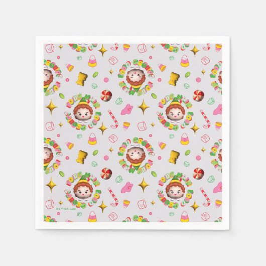 小妖精や小人 | 4つの主要な食品グループのパターン スタンダードカクテルナプキン (正面)