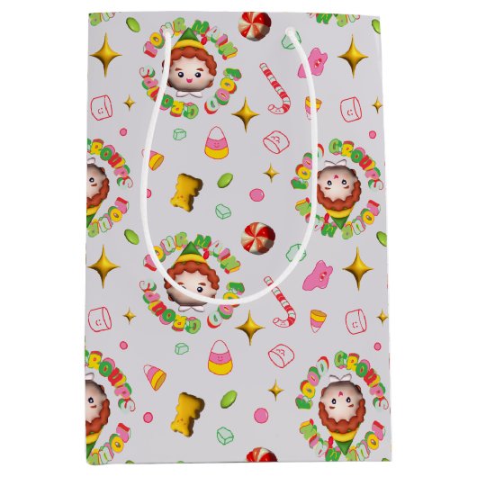 小妖精や小人 | 4つの主要な食品グループのパターン ミディアムペーパーバッグ (正面)