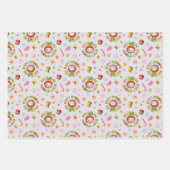 小妖精や小人 | 4つの主要な食品グループのパターン ラッピングペーパーシート (正面)