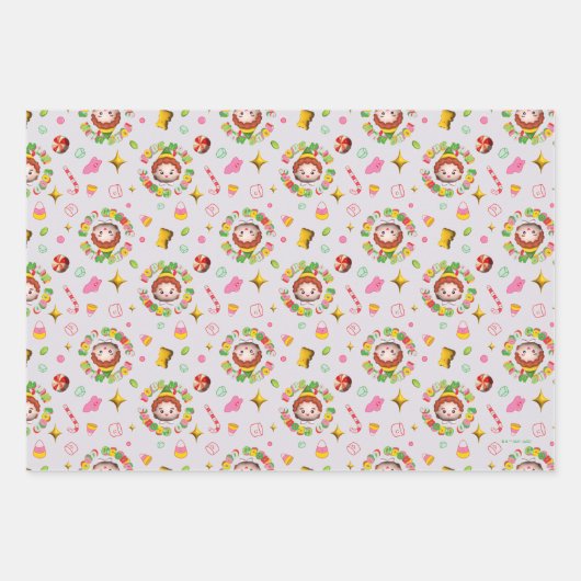 小妖精や小人 | 4つの主要な食品グループのパターン ラッピングペーパーシート (正面)