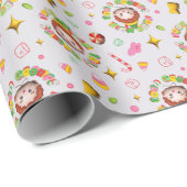 小妖精や小人 | 4つの主要な食品グループのパターン ラッピングペーパー (ロールコーナー)