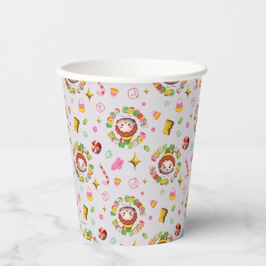 小妖精や小人 | 4つの主要な食品グループのパターン 紙コップ (正面)