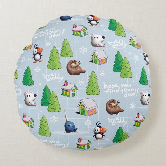 小妖精や小人 | Bye Buddyあなたのパパ ラウンドクッション (正面)
