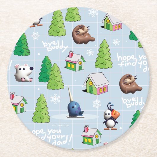 小妖精や小人 | Bye Buddyあなたのパパ ラウンドペーパーコースター (正面)