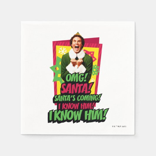 小妖精や小人 | OMG!サンタ！ スタンダードカクテルナプキン (正面)