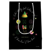 小妖精や小人 | Santa OMG ミディアムペーパーバッグ (裏面)