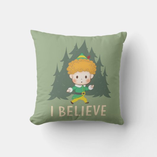 小妖精や小人I信じに相乗り クッション (正面)