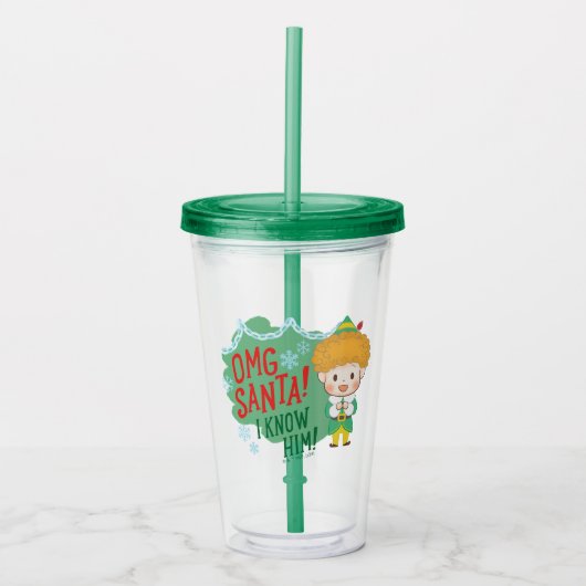 小妖精や小人OMGサンタ！彼を知ってる！ アクリルタンブラー (正面)