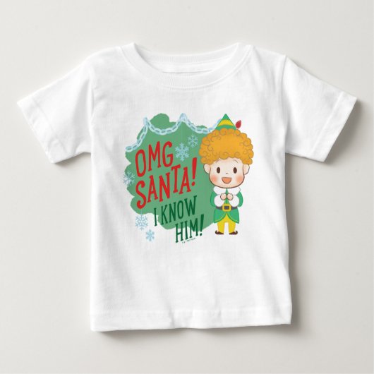 小妖精や小人OMGサンタ！彼を知ってる！ ベビーTシャツ (正面)