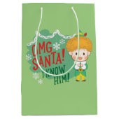 小妖精や小人OMGサンタ！彼を知ってる！ ミディアムペーパーバッグ (正面)