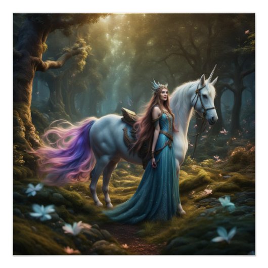 小妖精や小人Unicornポスター ポスター (正面)