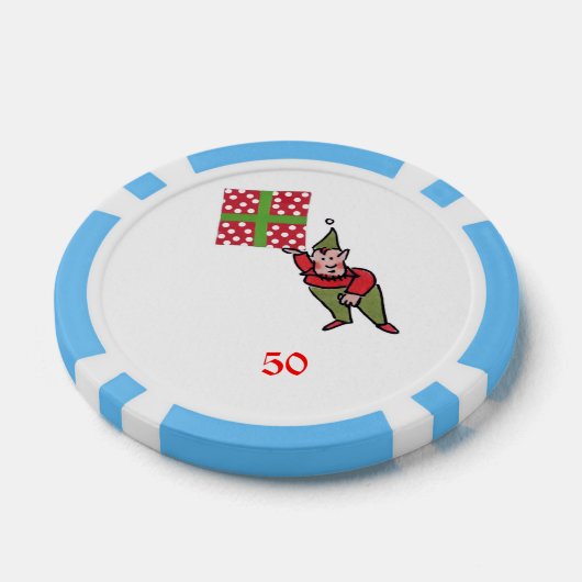 小妖精や小人w水玉模様ギフトltブルー50ストライプのトランプのポーカーチップ ポーカーチップ (シングル)
