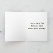 小妖精猫のセントパトリックの日の挨拶状 カード (内部)