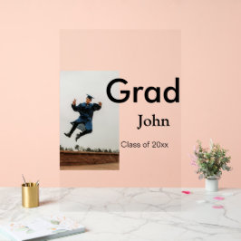 小姓名年次文字QR卒業おめでとう アクリルサイン