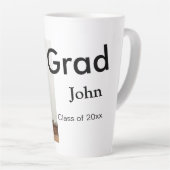 小姓名年次文字QR卒業おめでとう カフェラテマグ (右アングル)