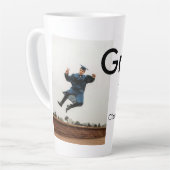 小姓名年次文字QR卒業おめでとう カフェラテマグ (左アングル)